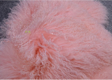 Китай Монгольский пинк половика овчины покрасил отделку одежды меха овечки дополнительных длинных волос тибетскую поставщик