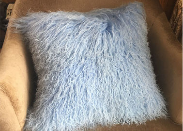 Китай Подушка кресла меха овец монгольской подушки меха небесно-голубая роскошная длинная в гостинице поставщик