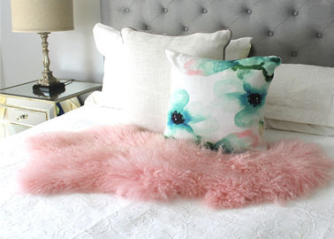 Китай Половики и ковры пола одеял естественного розового реального монгольского одеяла меха кровати половика овечки декоративные для живущей комнаты поставщик