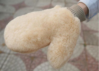 Китай Неподдельная перчатка мытья шерстей Шеарлинг, одиночная бортовая перчатка мытья шерстей Мерино меха поставщик