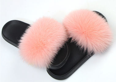 Китай Подгонянные сандалии тапочек меха Фокс женщин цвета с расплывчатыми волосами/резиновой подошвой поставщик
