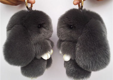 Китай Форма темного серого реального плюша Кейчайн меха кролика милого животная для одежды поставщик