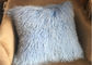 Подушка кресла меха овец монгольской подушки меха небесно-голубая роскошная длинная в гостинице поставщик