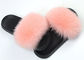 Подгонянные сандалии тапочек меха Фокс женщин цвета с расплывчатыми волосами/резиновой подошвой поставщик