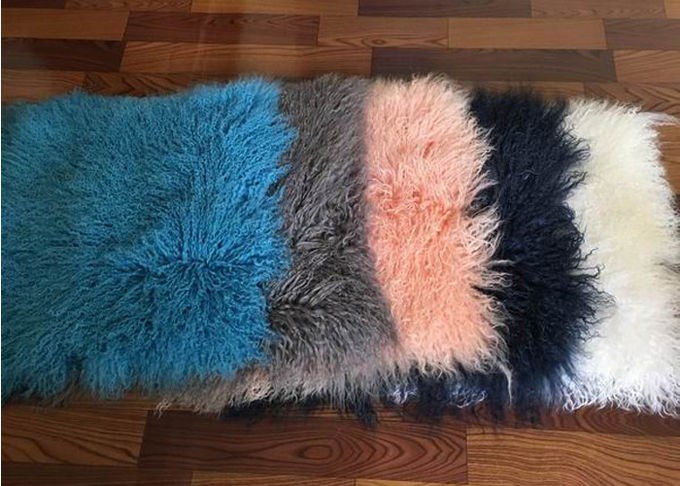 Живущая комната 16 дюймов вьющиеся волосы монгольской подушки меха длинного с микро- подкладкой замши