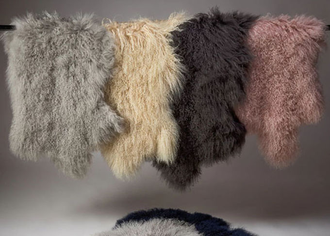 Половик овчины пурпурных длинных волос монгольский Виндпрооф для делать одежду зимы