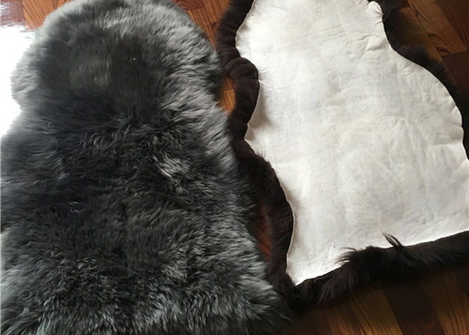 Длинным выскальзывание половика овчины шерстей реальным покрашенное серым цветом анти- для игры младенца живущей комнаты