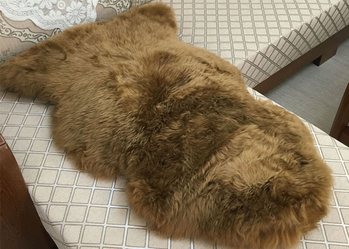 Реальная овчина темный Браун Австралии покрасила толстый длинный половик ковра шерстей Австралии