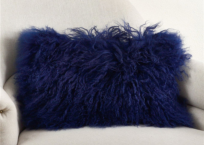 Покрашенная подушка меха длинных шерстей Брауна монгольская квадрат 20 дюймов для ОЭМ спать