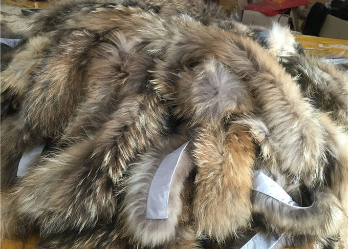 Отделки воротника меха енота Брауна сокращение реальной анти- теплое для пальто зимы женщин