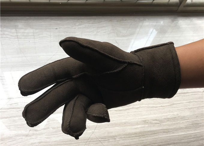 Хандсевн перчатки Шеарлинг овечки Суэдед, Миттенс зимы чернокожих человеков