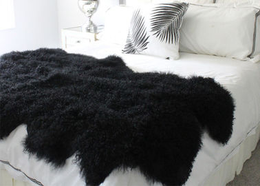 Китай Черный мягкий Вашабле реальный половик овчины теплый с мехом длинных волос толстым полным поставщик