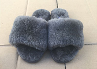 Китай Тапочки шерстей овец толстых шерстей серые раскрывают мех пальца ноги теплое на зима крытая поставщик