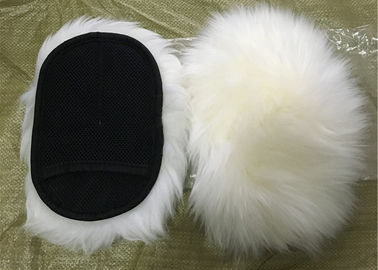 Китай Сторона естественной белой перчатки мойки овчины шерстей одиночная с задней частью сетки поставщик