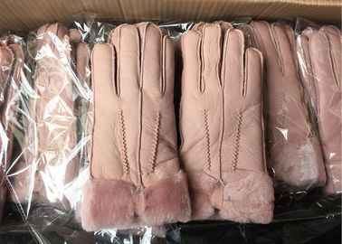 Китай Пинк л размер стороны ровных поверхностных перчаток овчины зимы самых теплых двойной поставщик