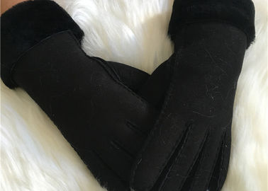 Китай Вручите перчатку зашитых чистой овчине реальную выровнянных мехом людей перчаток Шеарлинг кожаную поставщик