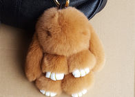 Китай Славное мех Кейчайн кролика Брауна, цепь куклы меха зайчика ключевая для шармов сумки женщин компания
