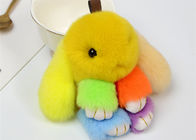 Кролик пушистое Кейчайн с подгонянным цветом, кольцом для ключей кролика зайчика 30г
