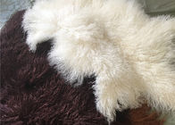 Мех длинного курчавого ламбсвоол овчины материального естественного белого тибетского монгольское прячет