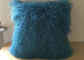 Подушка 18' меха Теал голубая реальная монгольская валик кровати меха овечки вьющиеся волосы тибетский поставщик