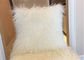 Крышка 40км подушки кожи овец монгольских волос подушки меха естественных белых длинных тибетская поставщик