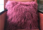 Крышка подушки меха реальных тибетских волос валика Ламбскин длинных пурпурная монгольская поставщик