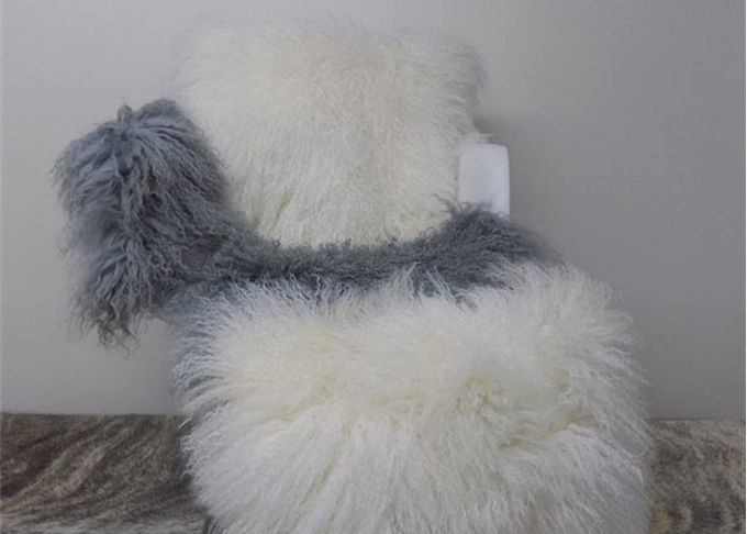 Овчина монгольской подушки хода ламбскин белой неподдельная с естественными скручиваемостями