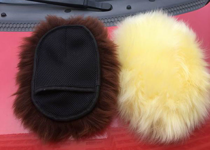 Перчатка шерстей Мерино Брауна перчатки мойки овчины одиночная бортовая длинная для блеска автомобиля