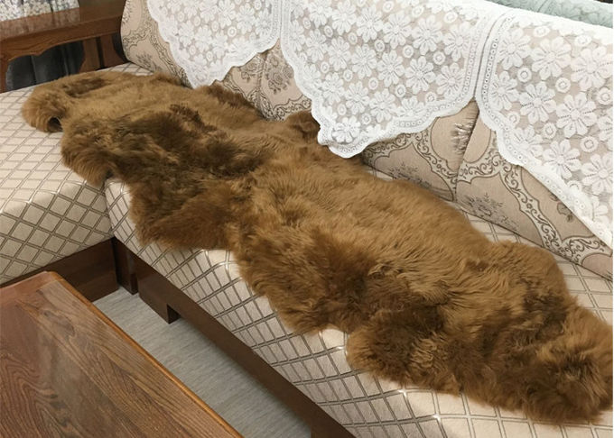 Реальная овчина темный Браун Австралии покрасила толстый длинный половик ковра шерстей Австралии