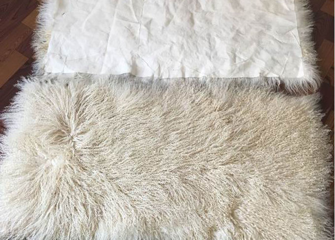Придавать огнестойкость цвета бежа половика 60кс120км овчины одеяла кровати меха монгольский