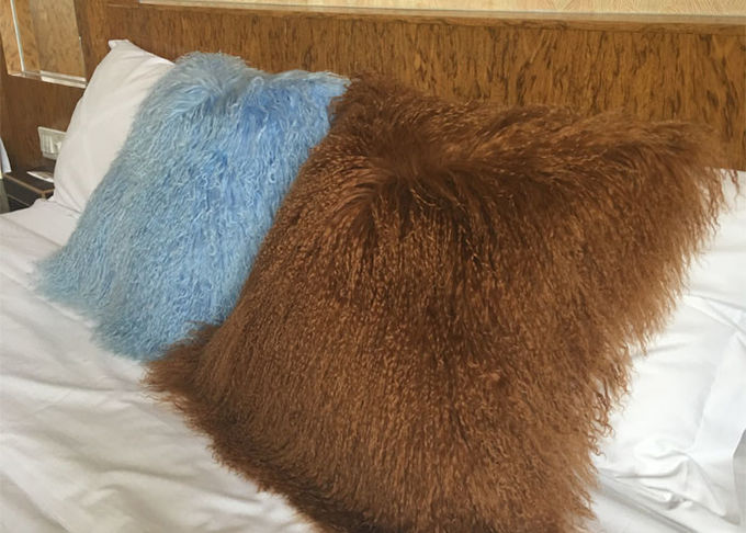 Домашняя декоративная Креам монгольская подушка меха удобная с длинным вьющиеся волосы