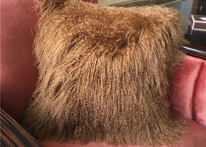 Ход меха овец волос монгольской подушки меха роскошный покрашенный реальный длинный для дома