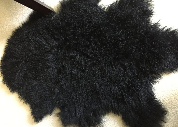Черный мягкий Вашабле реальный половик овчины теплый с мехом длинных волос толстым полным