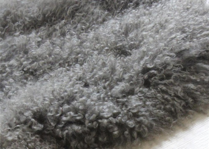 Мех овечки реальных серых вьющиеся волосы тибетское ровное греет 48" кс 24" для дома/гостиницы