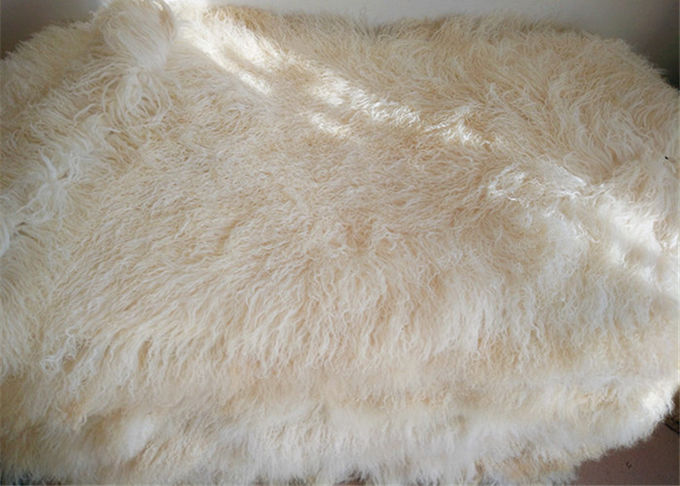Свет подушки меха длинных волос круглый монгольский - серый приглаживайте с подкладкой меха овец Шеарлинг