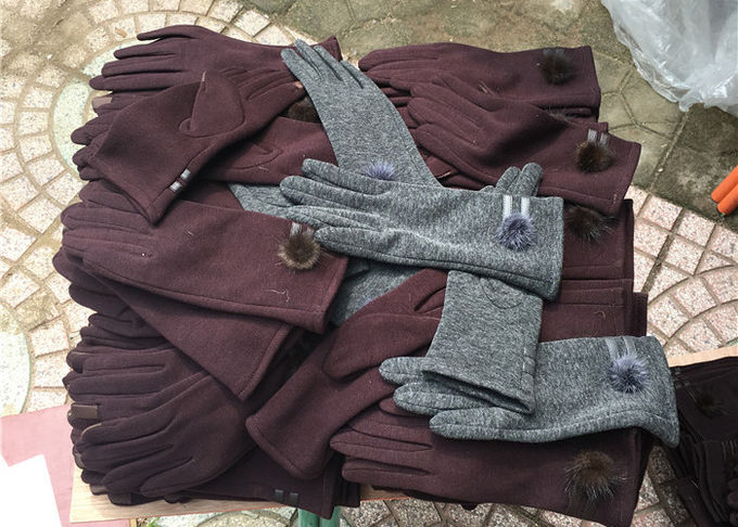 Перчатки экрана касания женщин плюша винтажные совместимые 40-60км на зима на открытом воздухе