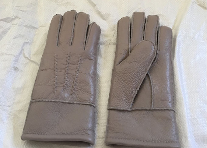 Перчатки овчины Шеарлинг Виндпрооф людей, толстое мех выровнянные Миттенс кожаных перчаток 
