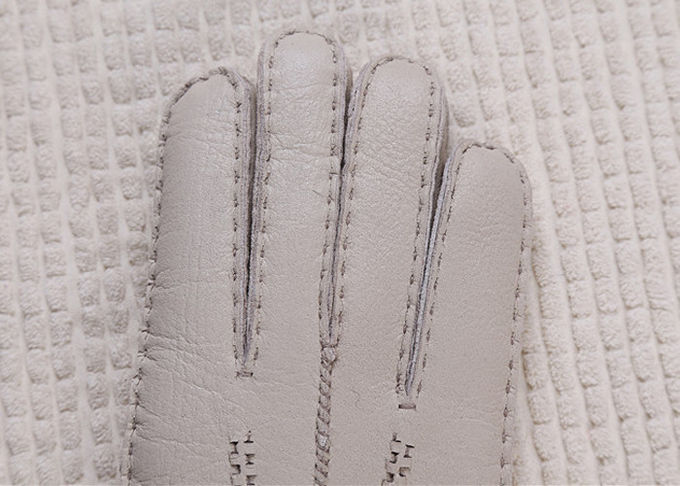 Перчатки водоустойчивых женщин выровнянные Шеарлинг, перчатки овчины дам серые 