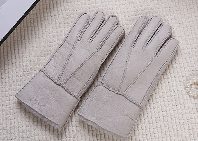 Перчатки двойной овчины зимы стороны кожаные с подкладкой Ламбсвоол/естественным покрашенным цветом