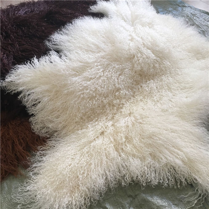 Одеяло меха овец реального длинного ламбсвоол овчины волос неподдельного монгольского курчавое